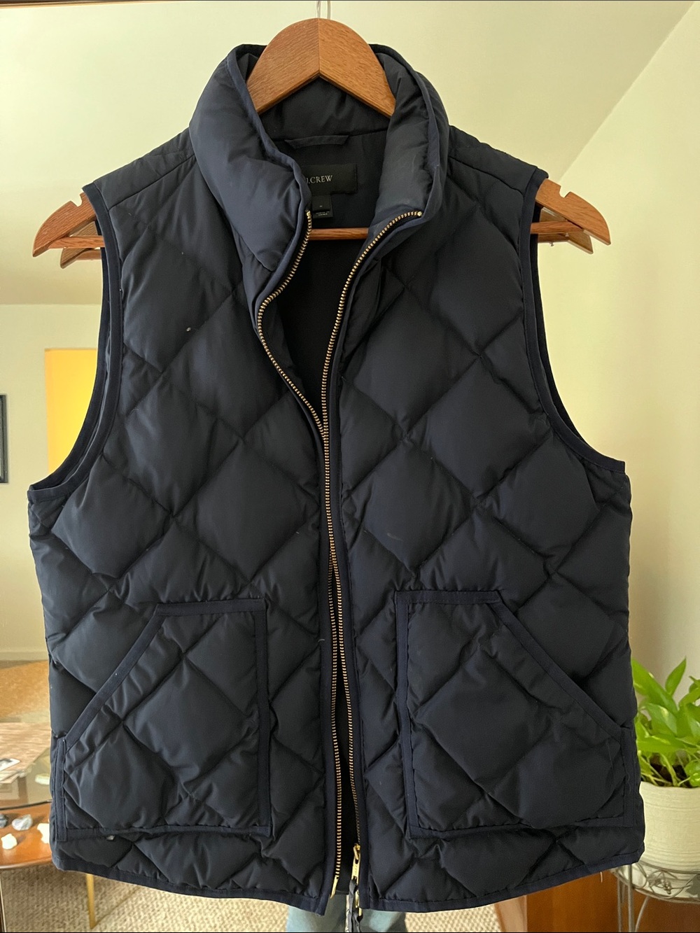 J. Crew Women’s Navy Quilted Puffer Vest